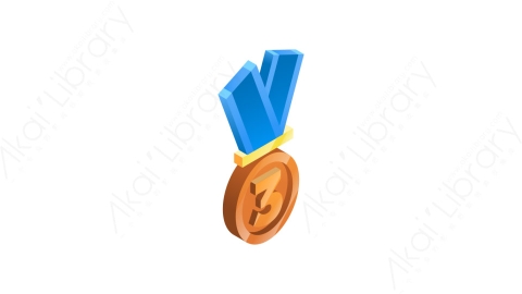 图片素材-006铜牌bronze medalMG等距立体卡通奖章徽章奖杯元素图标
