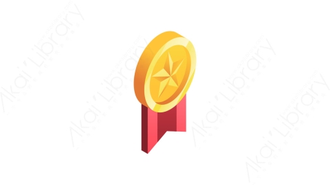 图片素材-010金牌gold medalMG等距立体卡通奖章徽章奖杯元素图标