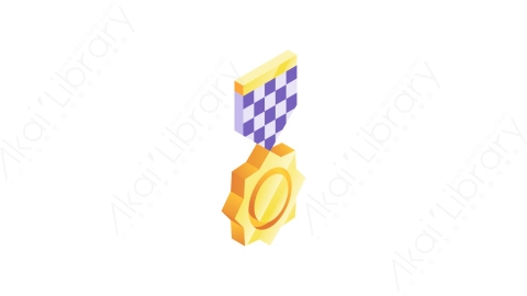 图片素材-012金牌gold medalMG等距立体卡通奖章徽章奖杯元素图标