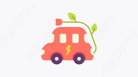 图片素材-001电动车 electric car扁平MG卡通去生态元素图标