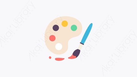图片素材-001油漆调色板 paint palette扁平MG卡通教育和学校的元素图标