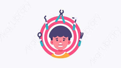 图片素材-002焦虑 anxiety扁平MG卡通牙科元素图标