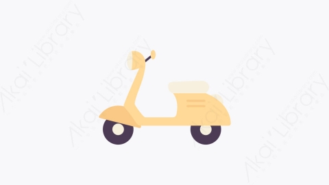 图片素材-002踏板车 scooter扁平MG卡通交通元素图标