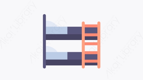 图片素材-005双层床 bunk bed扁平MG卡通家具和家居装饰Vol1元素图标