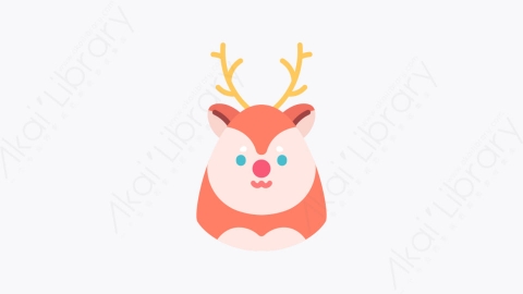 图片素材-005鹿 deer扁平MG卡通圣诞节元素图标