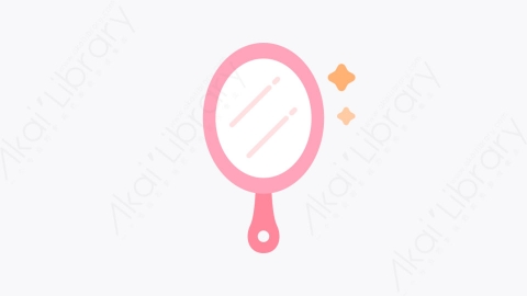 图片素材-008镜子 mirror扁平MG卡通美容化妆品元素图标