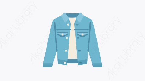 图片素材-009牛仔外套 denim jacket扁平MG卡通衣服和衣服元素图标