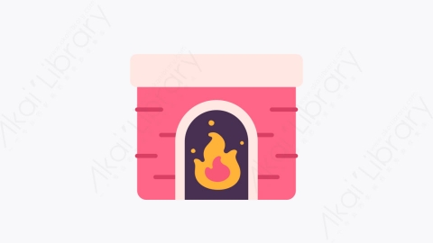 图片素材-010壁炉 fireplace扁平MG卡通圣诞节元素图标