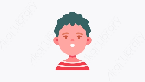 图片素材-011男孩 boy扁平MG卡通儿童头像元素图标