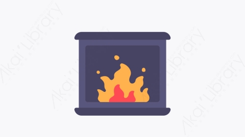 图片素材-011壁炉 fireplace扁平MG卡通家具和家居装饰Vol1元素图标