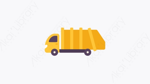 图片素材-011垃圾车 garbage truck扁平MG卡通交通元素图标