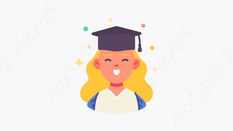 图片素材-011学生 student扁平MG卡通教育和学校的元素图标