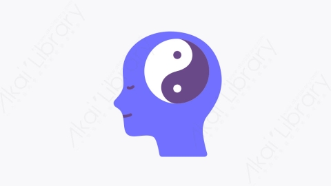 图片素材-013阴阳太极 yin yang扁平MG卡通心理健康和障碍元素图标