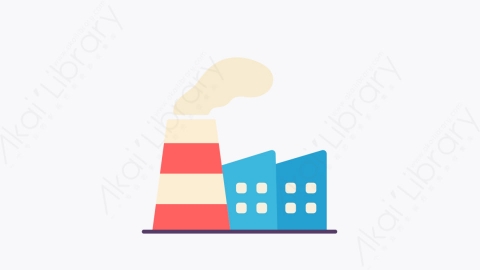 图片素材-014工厂 factory扁平MG卡通建筑物元素图标