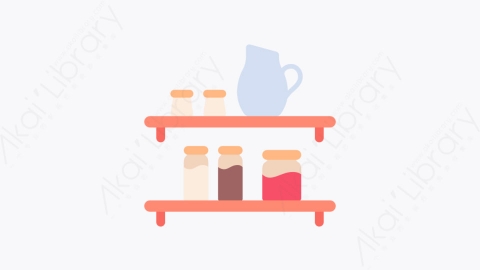 图片素材-015厨房搁板 kitchen shelf扁平MG卡通家具和家居装饰Vol1元素图标