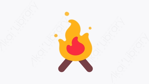 图片素材-016篝火晚会 bonfire扁平MG卡通露营元素图标