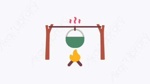 图片素材-018煮锅 cooking pot扁平MG卡通露营元素图标
