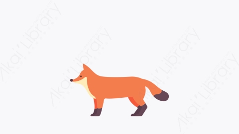 图片素材-019狐狸 fox扁平MG卡通动物元素图标