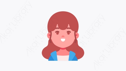 图片素材-019女孩 girl扁平MG卡通儿童头像元素图标