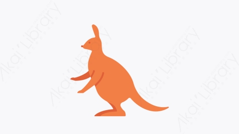 图片素材-021袋鼠 kangaroo扁平MG卡通动物元素图标