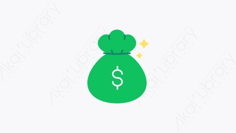 图片素材-021钱袋 money bag扁平MG卡通商业和金融的元素图标