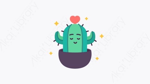 图片素材-022仙人掌 cactus扁平MG卡通教育和学校的元素图标