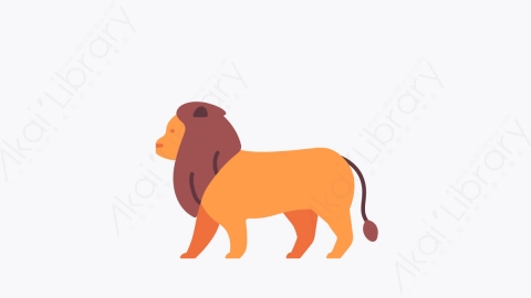 图片素材-022狮子 lion扁平MG卡通动物元素图标