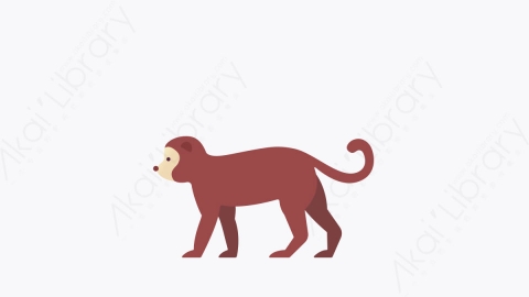 图片素材-023猴子 monkey扁平MG卡通动物元素图标
