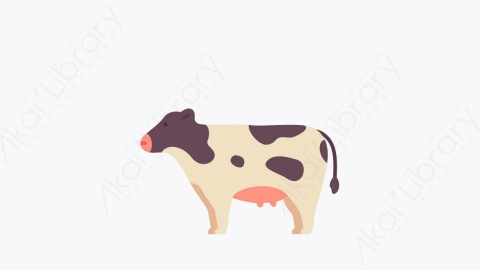 图片素材-024牛 cow扁平MG卡通动物元素图标