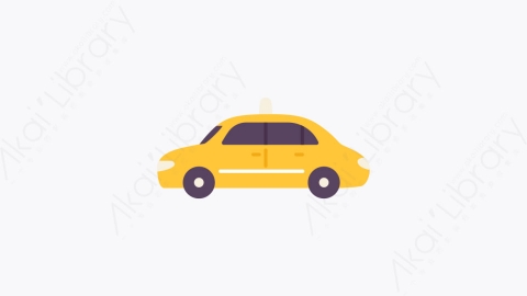 图片素材-024的士 taxi扁平MG卡通交通元素图标