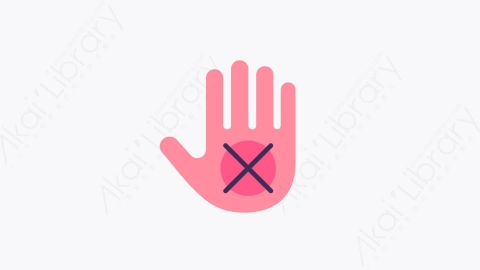 图片素材-027没有触摸 No touch扁平MG卡通社会距离元素图标