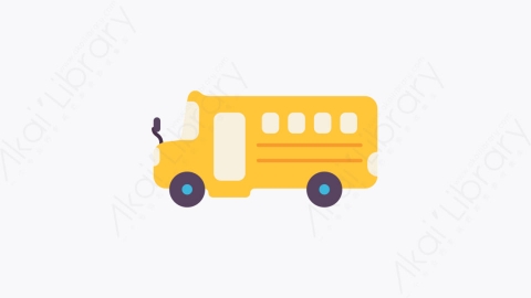 图片素材-027校车 bus扁平MG卡通教育和学校的元素图标