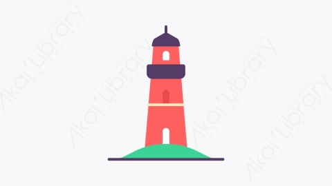 图片素材-027灯塔 lighthouse扁平MG卡通建筑物元素图标