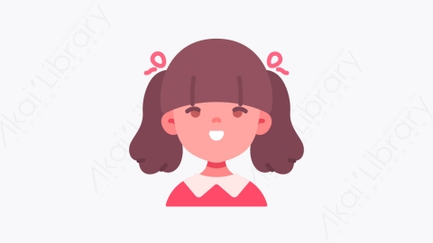 图片素材-028女孩 girl扁平MG卡通儿童头像元素图标