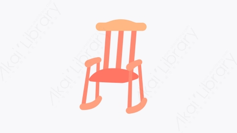 图片素材-028摇椅 rocking chair扁平MG卡通家具和家居装饰Vol2元素图标