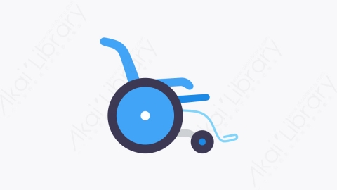 图片素材-028轮椅 wheelchair扁平MG卡通医疗元素图标