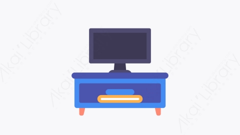 图片素材-030电视桌 tv table扁平MG卡通家具和家居装饰Vol2元素图标
