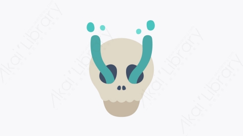 图片素材-031头骨 skull扁平MG卡通万圣节元素图标