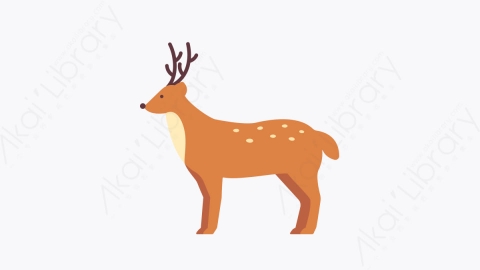图片素材-033鹿 deer扁平MG卡通动物元素图标
