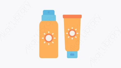 图片素材-033防晒霜 sunscreen扁平MG卡通美容化妆品元素图标