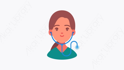 图片素材-035护士 nurse扁平MG卡通职业与人形元素图标