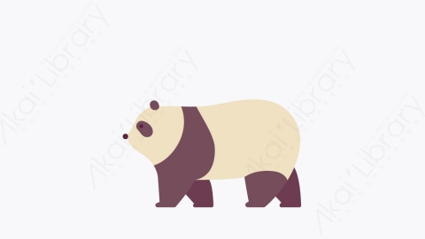 图片素材-035熊猫 panda扁平MG卡通动物元素图标