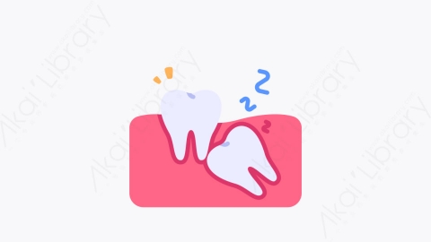 图片素材-036智齿 wisdom tooth扁平MG卡通牙科元素图标