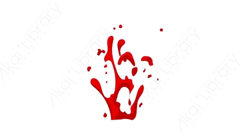 视频素材-卡通二维手绘鲜血喷溅特效Blood 60