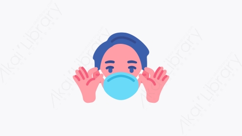 图片素材-023面膜 mask扁平MG卡通冠状病毒COVID 19元素图标