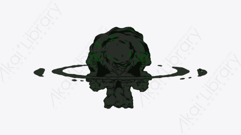 视频素材-（1080P）动漫卡通绿色头骨cartoonexplosiongreenskull
