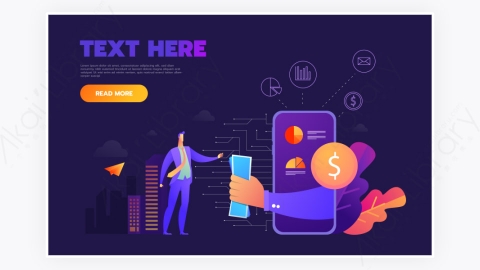 图片素材-商务移动应用程序等距插图