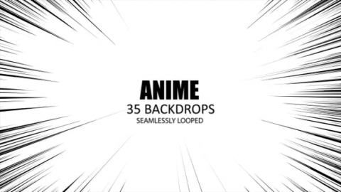 视频素材-35个速度线卡通手绘动漫抖动运动线条动画anime