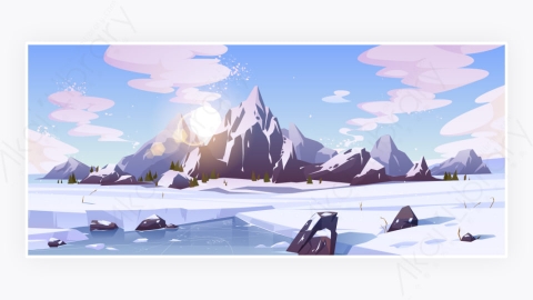 图片素材-冬季雪山山景自然景观-1