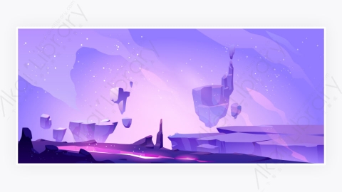 图片素材-卡通外星星球景观空间背景-1